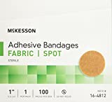 McKesson Adhesive Bandages, Sterile, Fabric Spot, 1 in, 100 Count, 1 Pack