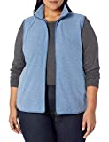 Amazon Essentials Women's Plus Size Full-Zip Polar Fleece Vest, Blue Heather, 3X