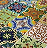 Tile Stickers 24 PC Set Traditional Talavera Tiles Stickers Bathroom & Kitchen Tile Decals Easy to Apply Just Peel & Stick Home Decor 6x6 Inch (Kitchen Tiles Stickers C1)