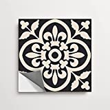 Encaustic Moroccan Kitchen Bathroom Tile Stickers, Stair Riser Vinyl Decal, Peel & Stick DIY Home Decor (Pack of 24, Size: 4" x 4")