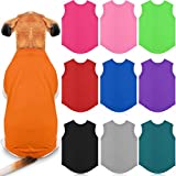 10 Pieces Dog Shirts Blank Clothes, Dog T-Shirts Cat Apparel Puppy Vest Cotton Shirts Pet Breathable Soft Basic Clothes for Small Extra Small Medium Dogs (12'' Chest)