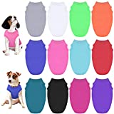URATOT 12 Pieces Dog Shirts Soft Cotton Dog T-Shirt Pet Basic Clothes Soft and Breathable Outfits for Cats Puppy Pet Puppy Vest T-Shirts for Small Medium Large Dogs (M)
