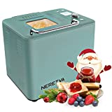 Neretva Bread Maker Machine , 20-in-1 2LB Automatic Breadmaker with Gluten Free Pizza Sourdough Setting, Digital, Programmable, 1 Hour Keep Warm, 2 Loaf Sizes, 3 Crust Colors - Receipe Booked Included (Green)