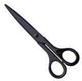 ALLEX Black Scissors All Purpose Sharp Japanese Stainless Steel Blade, Non-Sticking Fluorine Coating Blade for Adhesive Tape, Made in JAPAN