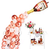 Pop The Champagne Balloon Garland Kit, Rose Gold Champagne Bottle Balloon Kit 2Pcs 40" Champagne Bottle Balloon & 85Pcs Assorted Rose Gold Balloons Ideal for Wedding Birthday Bachelorette Bridal Shower Party Decorations