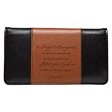 Checkbook Cover Brown/Black Strong & Courageous Josh. 1:9