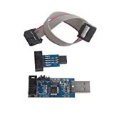 for ATMEL 51 AVR USB ISP ASP Microcontroller Programmer Downloader with Cable + 10Pin to 6Pin Adapter Board for Ender 3 or Ender 3 Pro Geekstory