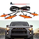 Seven Sparta 4 PCS Led Amber Lights with Fuse and Instruction for 2014-2023 Toyota 4Runner TRD Pro Grille, Including SR5, TRD Off-Road, Limited, TRD Pro (Amber)