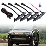 Led Smoked Grille Amber Lights Kits Compatible with 4Runner TRD Pro 2014-2019, Including SR5, TRD Off-Road, Limited, TRO Pro Smoked Shell Amber Lights