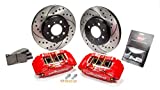 Brake System, Forged DPHA, Front, 4 Piston Caliper, 10.320 in Drilled / Slotted Iron Rotor, Offset Hat, Aluminum, Red Anodized, Acura Integra / Honda Civic / Fit 1990-2013, Kit