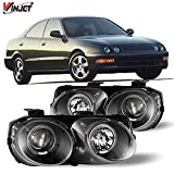 Winjet Compatible with [1994 1995 1996 1997 Acura Integra] LED DRL Halo Projector Headlights