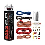 Boss Audio Systems CPBK2 2 Farad 20-Volt LED Digital Voltage Car Audio Power Capacitor and 8 Gauge Car Audio Amplifier Installation Complete Kit