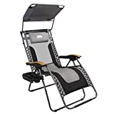 COASTRAIL Padded Seat, Cool-Mesh Back Zero Gravity Reclining Lounge Chair Plus Sun Shade, Pillow, Cup Holder and Side Table for Outdoor Yard Patio Lawn Camping Chair Supports 400lbs