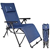 EVER ADVANCED Zero Gravity Lounge Chair, Portable Folding Reclining Camping Chair with Carry Bag and Adjustable Cushion, Recliner Chair for Outdoor, Indoor, Support 300lbs, Blue