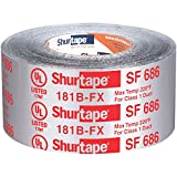 Shurtape SF 686 UL ShurMASTIC Butyl Foil Indoor/Outdoor HVAC Tape, 181B-FX Listed/Printed, 3" x 33.3 Yards, Silver, 1 Roll (111163)