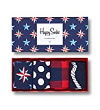 Happy Socks Gift Boxes for Men, Women | Colorful, Fun, Unique, Themed Patterns | Premium Cotton Sock in 2 sizes 9-11, 10-13 (Nautical, 4 Pack)