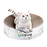 isYoung Cat Scratcher, Cat Cardboard Scratcher for Indoor Cats Round Scratching Pad for Small and Medium Cats