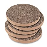 Best Pet Supplies, Inc. Scratch and Spin Replacement Pads (5 Pack) fits Most Standard Round Scratchers – Round Cardboard Scratcher Refills for Cats