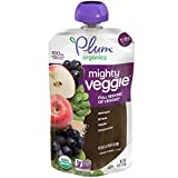 Plum Organics Mighty Veggie Spinach, Grape, Apple & Amaranth, 4oz (Pack of 6)