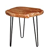 NXN-HOME Natural Edge Side Table, Live Edge End Table with 3 Hairpin Legs, Nightstand Plant Stand for Bedroom and Living Room(15.5" L x 14.5" W x 16" T.)