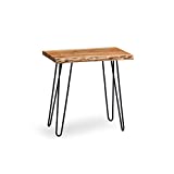 Alaterre Furniture Hairpin Natural End Table, Live Edge