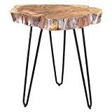 Whi Solid Wood Live Edge Accent, Side TABLE, NATURAL