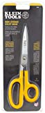 Klein Tools 22003 Scissors, High-Leverage Utility Shear Cuts Anything from Rubber to Metal, with Extended Handle, Serrated Blade, 8-Inch