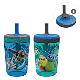 Zak Designs Kelso 15 oz Tumbler Set (Toy Story 4 - Woody & Buzz 2pc Set) Non-BPA Leak-Proof Screw-On Lid with Straw Made of Durable Plastic and Silicone, Perfect Baby Cup Bundle for Kids