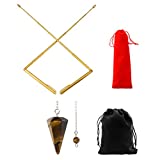 Dowsing Rods Copper with Bonus Pendulum, VIDAYA 2PCS Upgraded Flexible Rotation 99.9% Copper Divination Tools with Bag, Retractable Portable Spirit Rods - Divining Water, Ghost Hunting Equipment