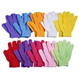 10 Pairs Exfoliating Bath Gloves,Made of 100% NYLON,10 Colors Double Sided Exfoliating Gloves for Beauty Spa Massage Skin Shower Scrubber Bathing Accessories.