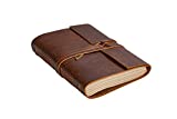 Leather Journal Notebook（6x8 in） - Vintage Leather Bound Journals Handmade Rustic Finish Book for Men and Women Unlined Leather Craft Paper 300 Pages, Leather Notepad Diary, Pocket Diary To Write In