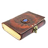 Leather Journal with Unlined Pages - Sun & Moon Leather Bound Writing Journal for Women & Men (5x7 in) Lined Journals for Women, Leather Bound Notebook Ruled Journal & Diary, Lined Journal for Writing