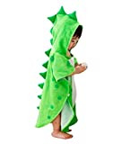 Maleroads Soft Cotton Baby Bath Towel Beach Towel Bathrobe for Kids 0-4 Years (Green Dinosaur, 21.545inch)