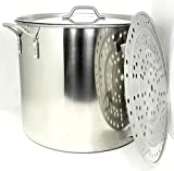 Stock Pot Stainless Steel 100 QT Steamer Brew Vaporera Tamalera for Tamales (25gallons)