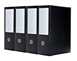 Bindertek 3-Ring 4-Inch Premium Linen Textured Legal Binder 4-Pack, for 8.5 x 14 Paper, Black (3LGXPACK-BK)