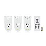 BN-LINK Wireless Remote Control Electrical Outlet Switch for Lights, Fans, Christmas Lights, Small Appliance, Long Range White (Learning Code, 3Rx-1Tx) 1200W/10A