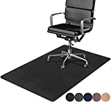 DELAM Office Chair Mat for Hardwood Floor & Tile Floor, Under Desk Chair Mats for Rolling Chair, Computer Chair Mat for Gaming, Large Anti-Slip Floor Protector Rug, Not for Carpet, 55"x35", Black