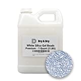 Dry & Dry 2 LBS Pure White Silica Gel Desiccant Beads - Reusable Silica Gel