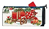 MailWraps Studio M Christmas Farm Wagon, Winter Christmas, The Original Magnetic Mailbox Cover, Made in USA, Superior Weather Durability, Standard Size fits 6.5W x 19L Inch Mailbox