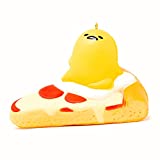 Sanrio Gudetama Lazy Egg Yolk Diner Slow Rising Squishy Toy (Pizza) for Birthday Gifts, Party Favors, Stress Balls, Play at Home & Relieve Stress with Kawaii Squishies for Kids, Girls, Boys, Adults