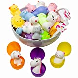 Mochi Squishy Toys Animal Squishies – 3 Surprise Eggs Mini Kawaii Cat 16pcs Stress Relief Toys Squishys Unicorn Party Favors for Kids Toys for Claw Game Pinata Filler Small Toys Egg Fillers for Easter