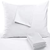 4 Pack Pillow Protectors Cases Covers Standard 20x26 Zippered❤️Life Time Replacement❤️Set White Soft Brushed Microfiber Reduces Respiratory Irritation Physical Threapy Clinics Hotels (4 Pack Standard)