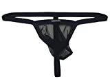 Winday Men's Sexy Underwear Thong G-string Elastic Smooth Bikini Underwear Black