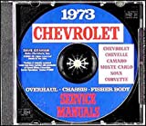 1973 CHEVROLET CORVETTE REPAIR SHOP & SERVICE MANUAL On CD-ROM INCLUDING: all 1973 Corvette Stingray, Fastback, Convertible, Hardtop - VETTE 73