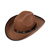 Fun Central Felt Studded Cowboy Hat Party Favor Supplies - Brown