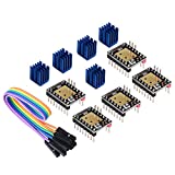 BIGTREETECH Stepstick Mute TMC2208 V3.0 Stepper Motor Driver UART Mode 3D Printer Part with 5PCS Heatsink for SKR 2/Octopus V1.2/SKR V1.3 Motherboard(Pack of 5pcs)