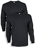 Gildan Men's Ultra Cotton Long Sleeve T-Shirt, Style G2400, Multipack, Black (2-Pack), 2X-Large