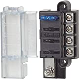 Blue Sea Systems 5045 ST Blade Fuse Block Compact 4 Circuit with Cover