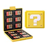 JINGDU Game Card Case for Nintendo Switch,Portable & Thin Hard Shell Box, Protective Shockproof Cartridge Holder Carrying Storage Case Box with 12 Cartridge Slots for Switch NS NX,Yellow Mark