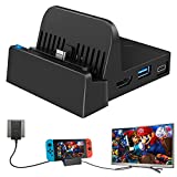 TV Docking Station for Nintendo Switch/Nintendo Switch OLED Model 2021, WEGWANG Portable Mini TV Dock Station with USB 3.0 Port Replacement for Official Nintendo Switch and Newest OLED Model 7-inch